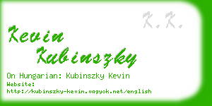 kevin kubinszky business card